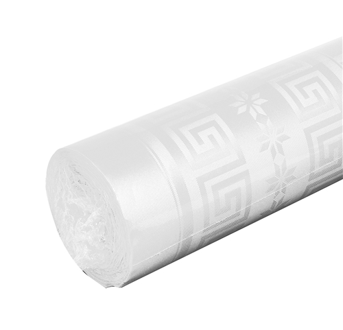 Nappe papier damassé blanche 1,20m - COGIR - Rouleau de 50m