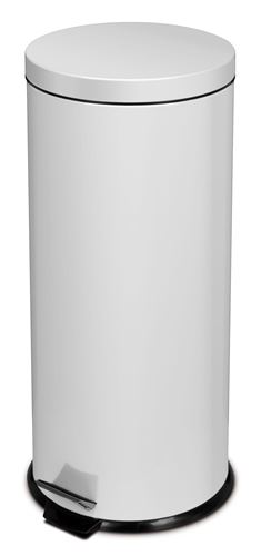 poubelle métallique helit « le dôme », 30 litres, blanc