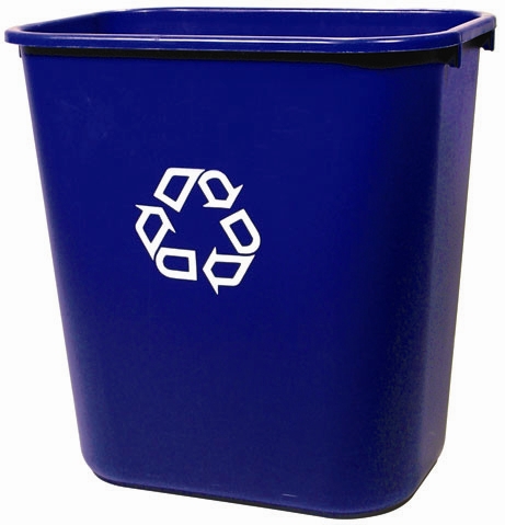 Poubelle de bureau pour recyclage bleu 7gal Rubbermaid FG295673