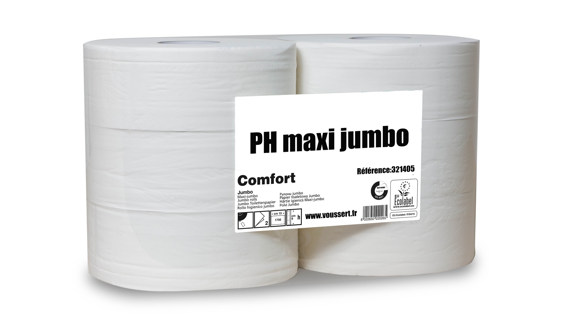 Papier toilette maxi jumbo épais 3 plis 250m par 6