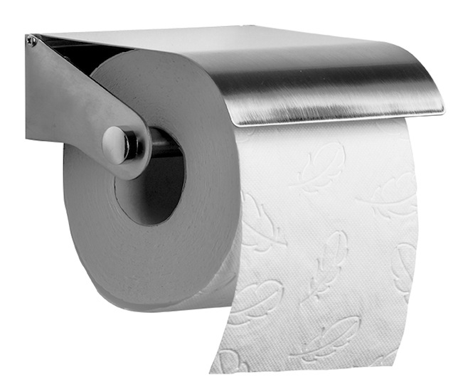 Support papier toilette en inox avec porte-rouleau et brosse