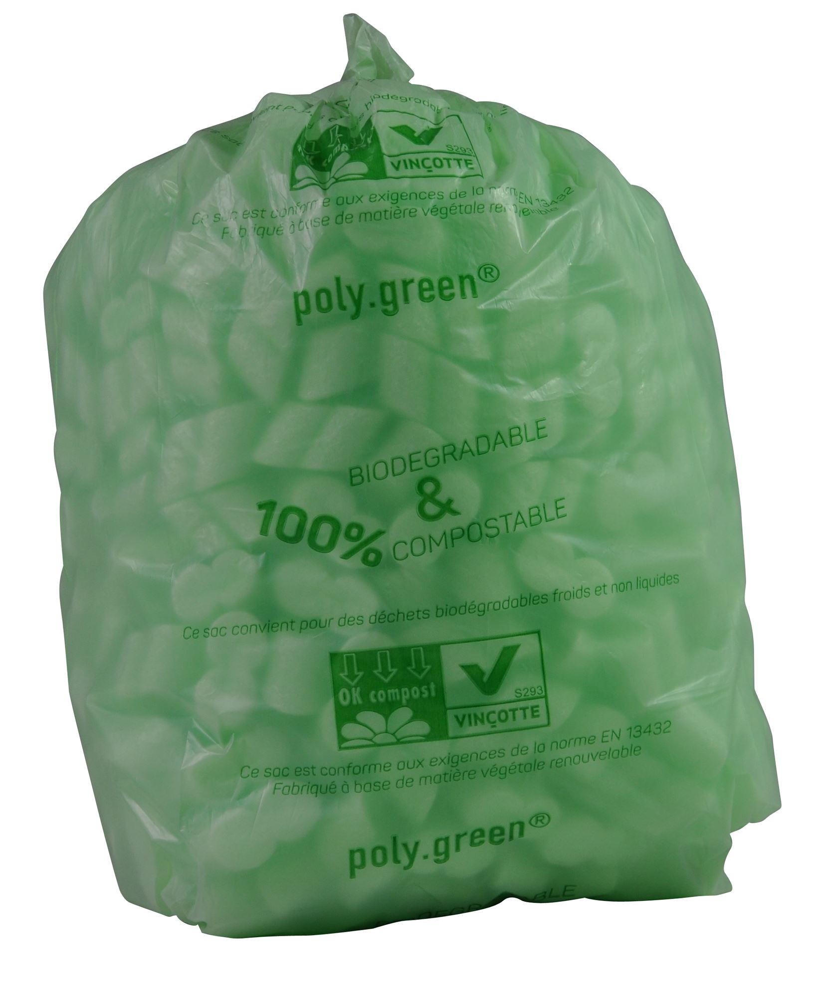 Sac poubelle compostable biodégradable 10 litres avec cordon de