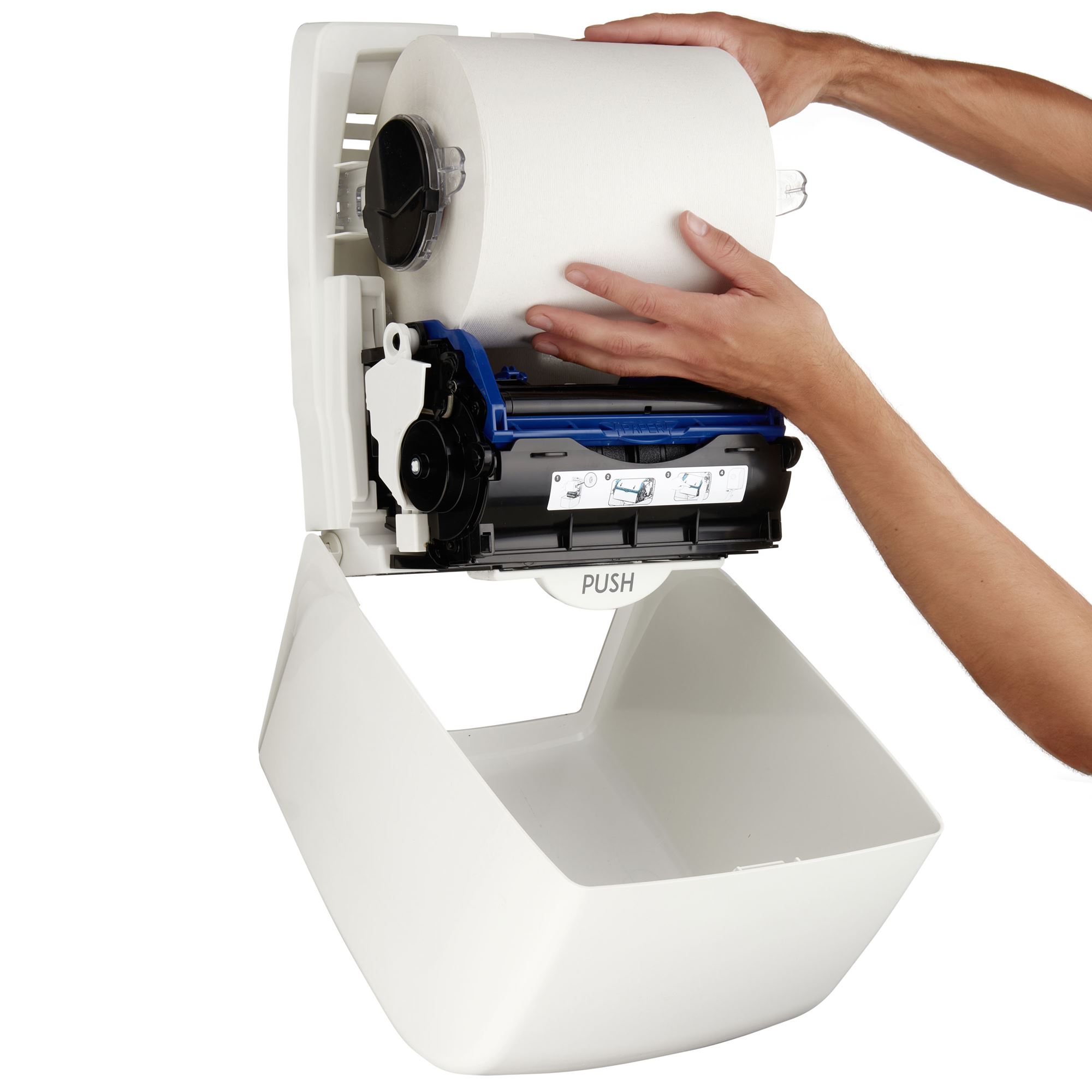 Bobine papier essuie mains 300m blanc (x2) - Lubrifiant sur La Bécanerie