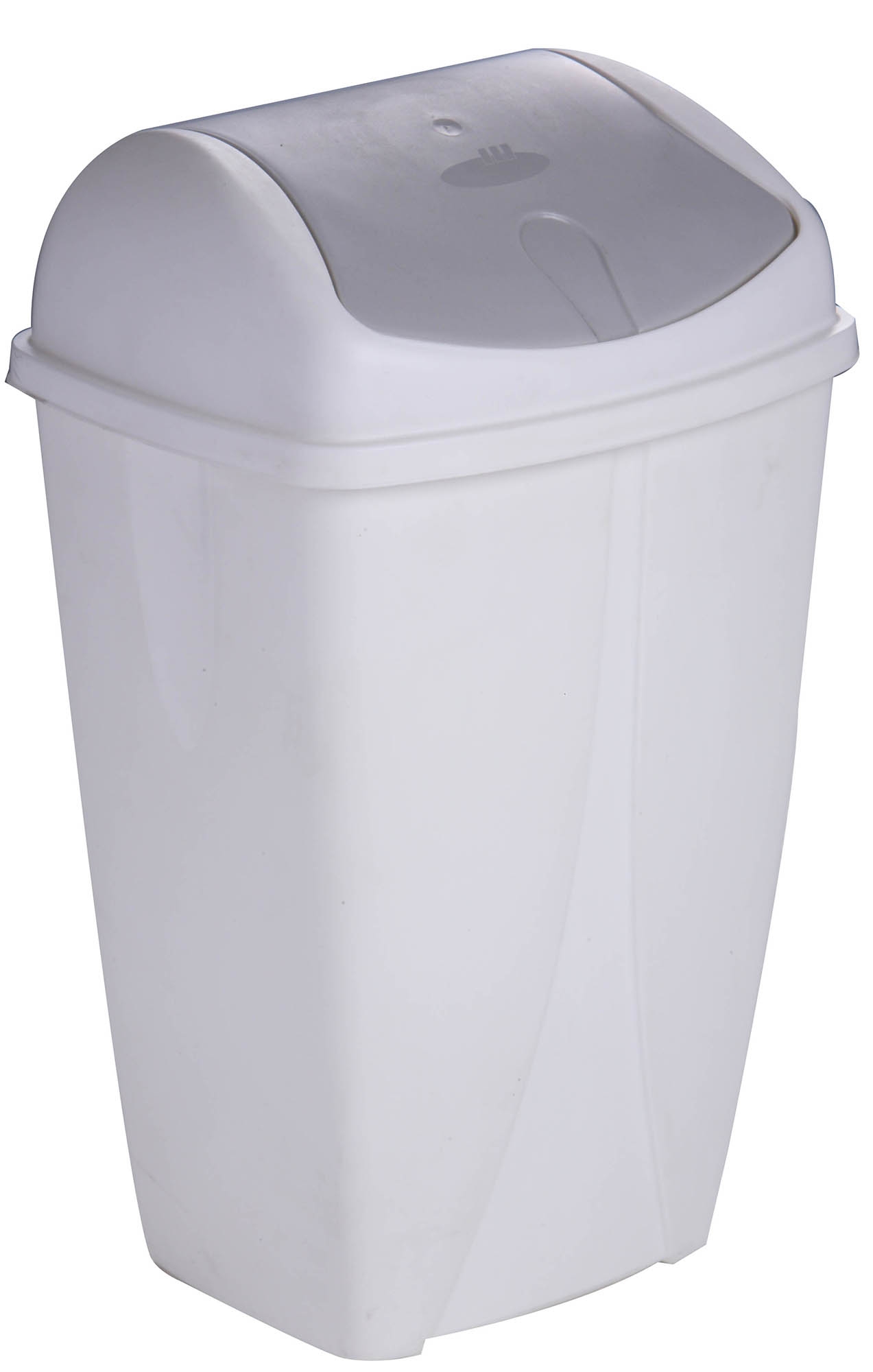 2x Poubelles en plastique / poubelles blanches 50 litres avec
