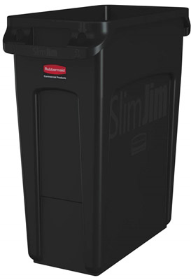 Collecteur Rubbermaid Slim Jim noir 60 litres