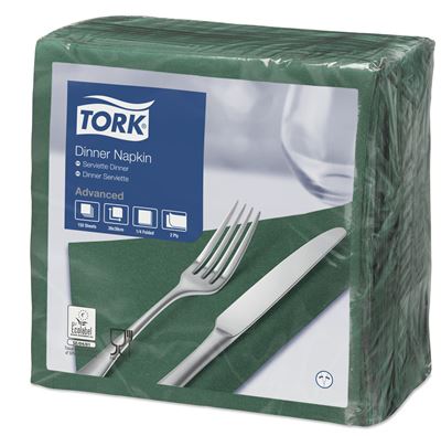 Serviette papier Tork 39x39 2 plis vert chene colis de 1800