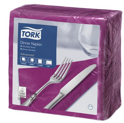 Serviette papier Tork 39x39 2 plis aubergine colis de 1800