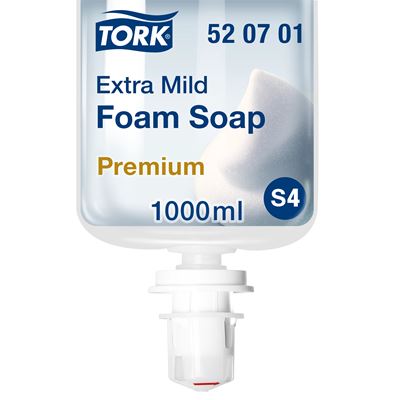 Savon mousse extra doux Tork S4 Premium 6 x 1 litre