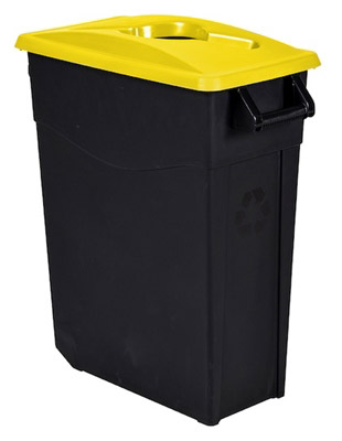 Poubelle de tri selectif 65L jaune