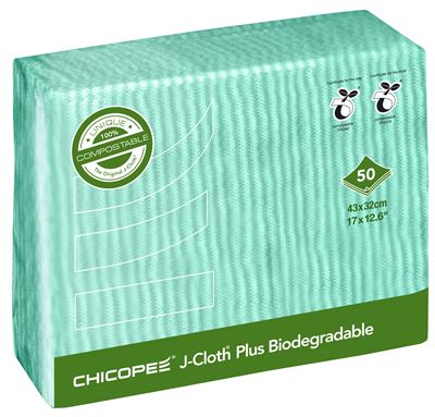 Lavette biodégradable J-Cloth Plus verte par 50