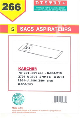 Sac aspirateur Karcher NT351 NT360ECO/ 36136BS/ ECONT6612701/ 2721