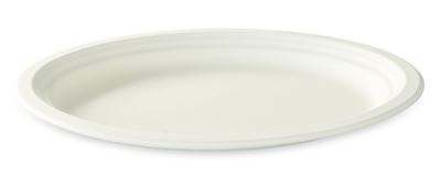 Assiette biodegradable jetable fibre de cannes ovale 260 les 500