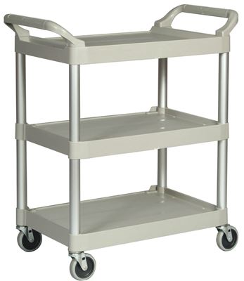 Chariot service hotellerie Rubbermaid gris