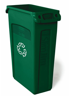 Collecteur Slim Jim vert recyclage avec aeration 87 L