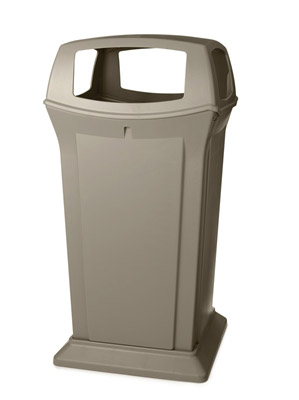 Poubelle conteneur Ranger 170 L  Rubbermaid avec 4 ouvertures beige