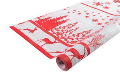 Nappe Noel décor rouge 1,18x25m