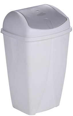 Poubelle blanche avec couvercle basculant delta 50 litres