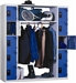 Vestiaire penderie monobloc 2 colonnes 5 cases